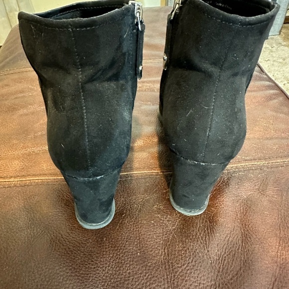 Wedge boots - black suede type material. - Picture 4 of 6